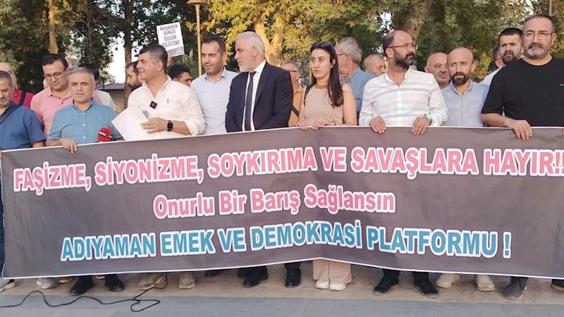 Adıyaman’da Emek ve Demokrasi Platformu’ndan İsrail ve Lübnan protestosu 