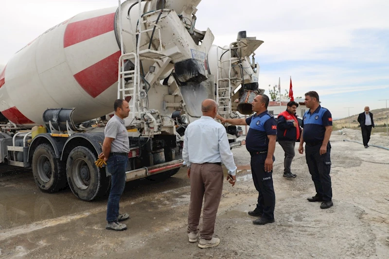 Zabıtalardan beton firmalarına yönelik denetim 