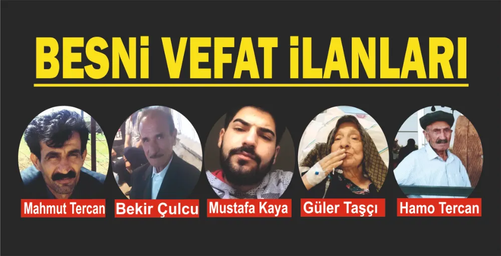 Besni vefat ilanları 27.05.2024