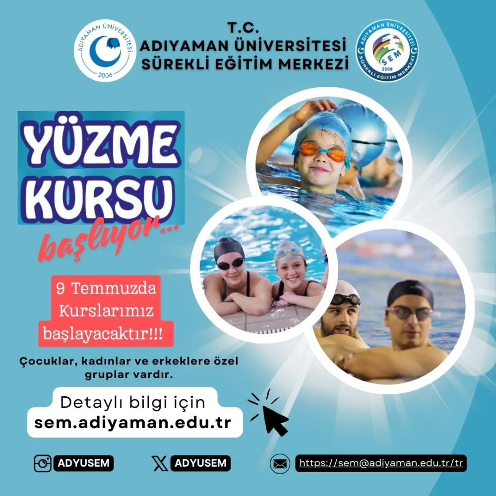 Adıyaman Üniversitesinde Temel Yüzme Eğitimi Kursu Başlıyor