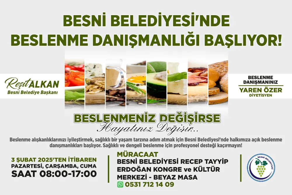 Besni Belediyesi beslenme danışmanlığı hizmeti vermeye başlıyor