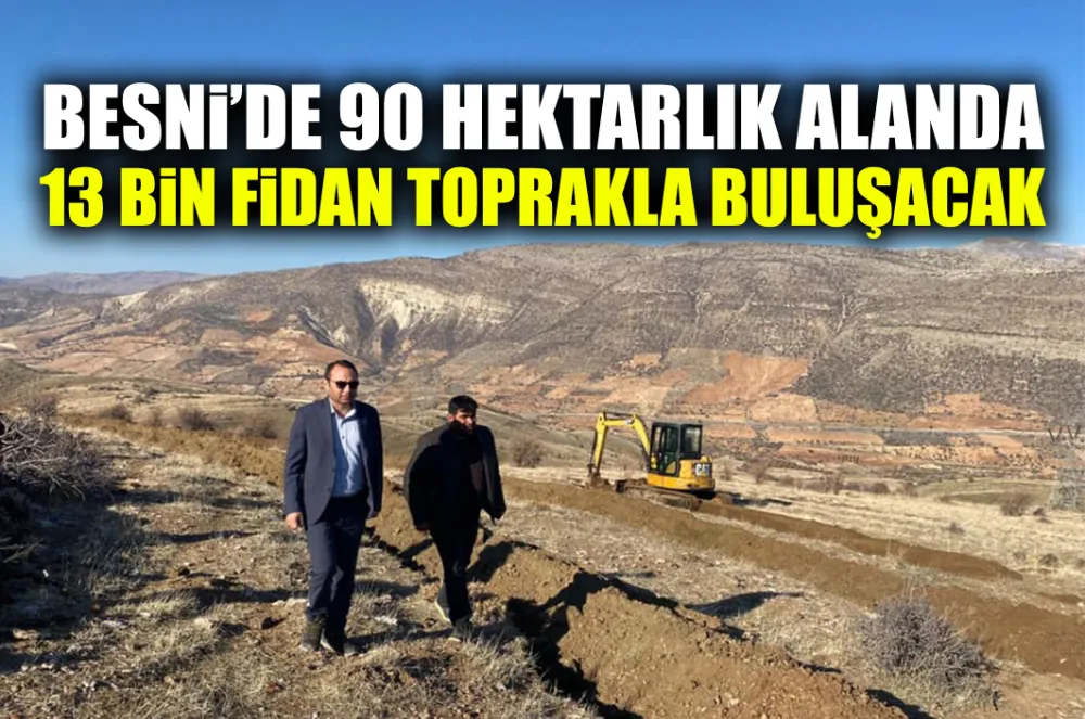 Besni’de 90 hektarlık alana 13 bin fidan dikilecek