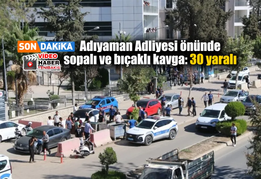 Adıyaman Adliyesi önünde sopalı ve bıçaklı kavga: 30 yaralı  - Videolu Haber