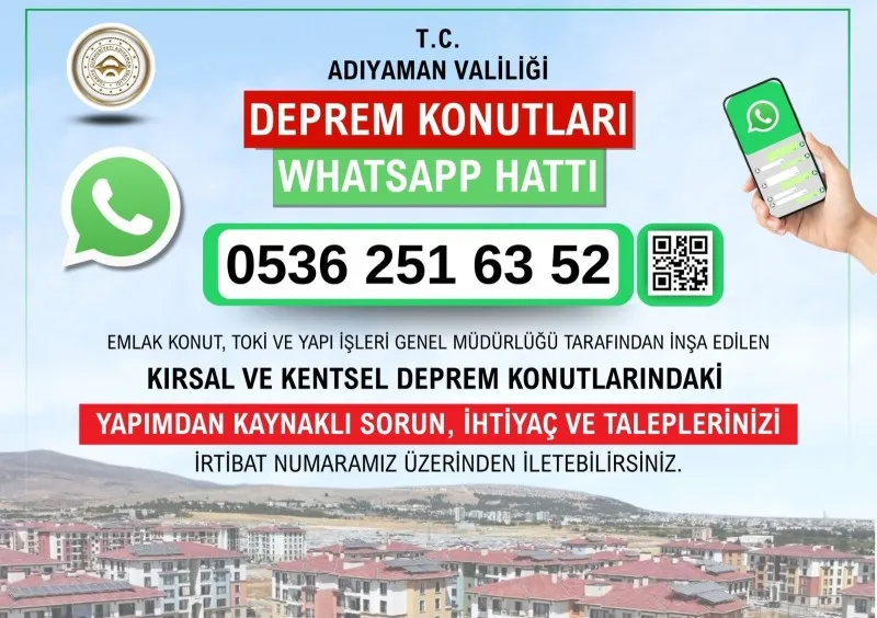  Deprem konutları için WhatsApp hattı hizmete açıldı 