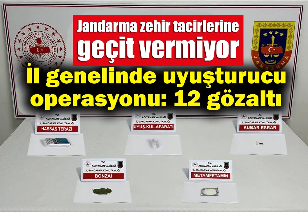 İl genelinde uyuşturucu operasyonu: 12 gözaltı