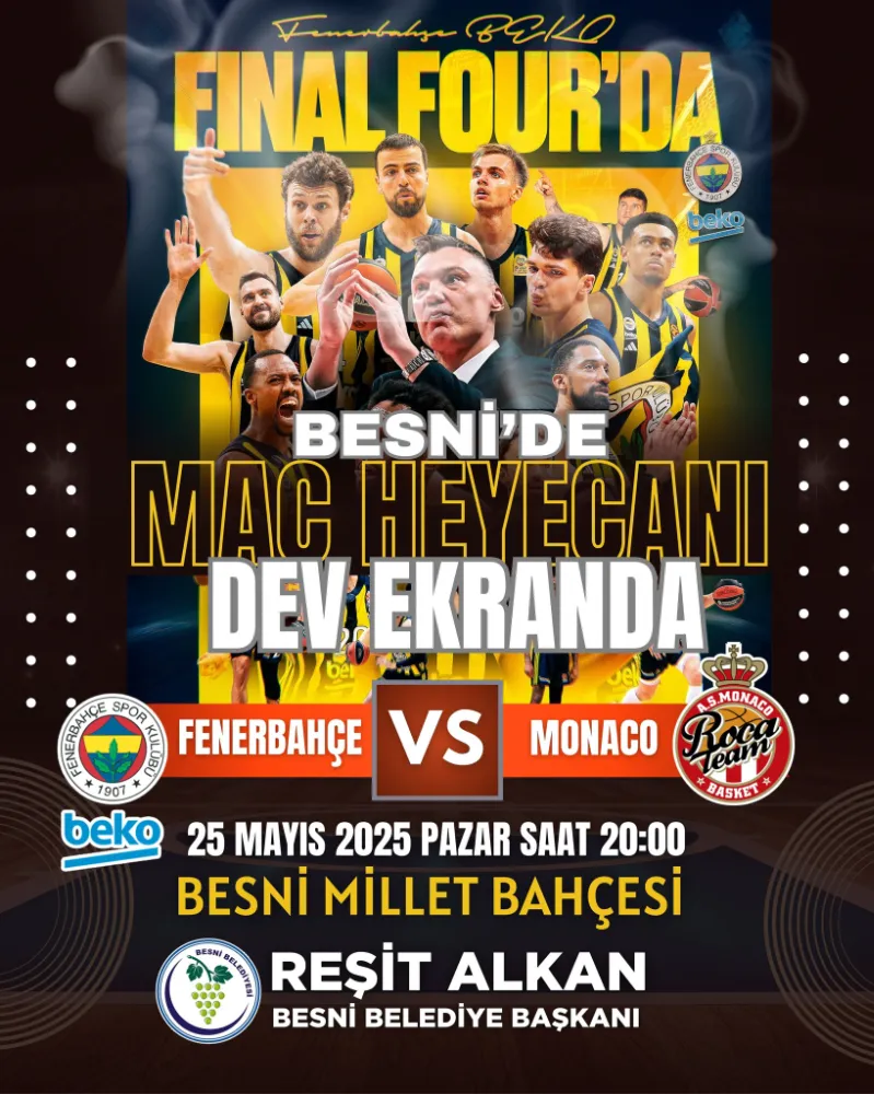 Besni Belediyesi Final Four için dev ekran kuruyor