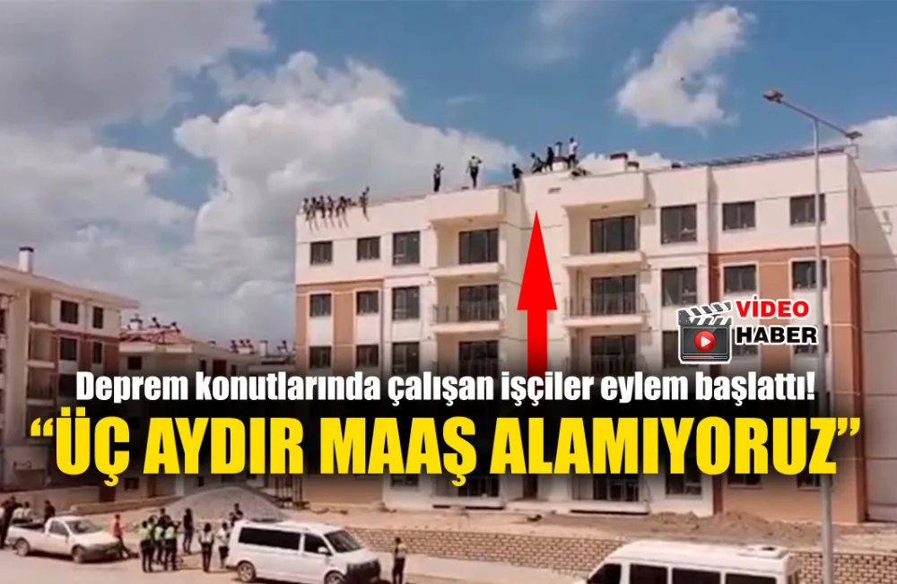 Maaşını alamadıklarını iddia eden işçiler eylem yapıyor