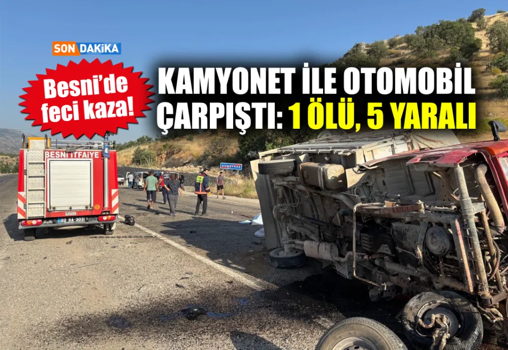 KAMYONET İLE OTOMOBİL ÇARPIŞTI: 1 ÖLÜ, 5 YARALI